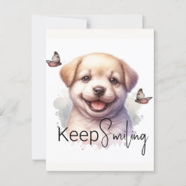 Schattigee Puppy Blijf Glimlachen Aangepast Briefkaart