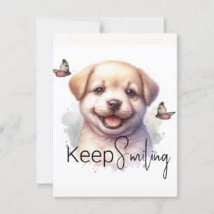 Schattigee Puppy Blijf Glimlachen Aangepast Briefkaart