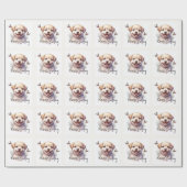 Schattigee Puppy Blijf Glimlachen Aangepast Cadeaupapier (Vlak)