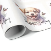 Schattigee Puppy Blijf Glimlachen Aangepast Cadeaupapier (Rol Hoek)