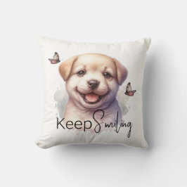 Schattigee Puppy Blijf Glimlachen Aangepast Kussen