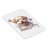 Schattigee Puppy Blijf Glimlachen Aangepast Magneet (Rechterzijde)