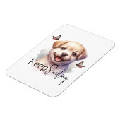 Schattigee Puppy Blijf Glimlachen Aangepast Magneet (Linkerzijde)