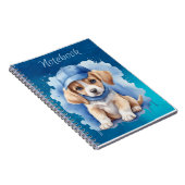Schattigee Puppy Blue Eyes Floppy Ears Spiral Noti Notitieboek (Rechterzijde)