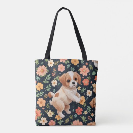 Schattigee puppy Canvas tassen (Achterkant)