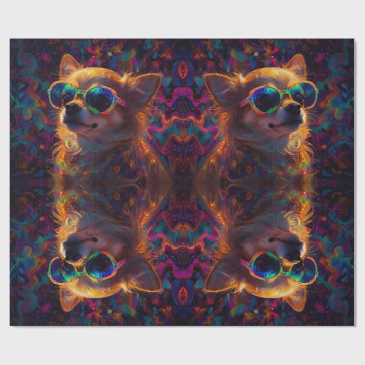 Schattigee Puppy Chihuahua met zonnebril Cadeaupapier (Vlak)