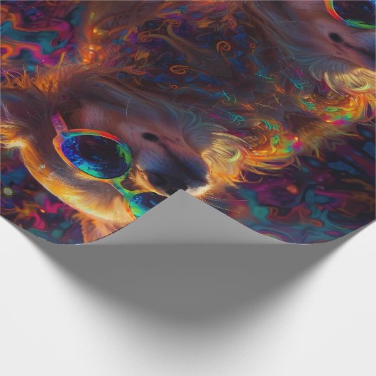 Schattigee Puppy Chihuahua met zonnebril Cadeaupapier (Hoek)