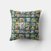 Schattigee puppy collage, baby honden, gepersonali kussen (Achterkant)