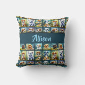 Schattigee puppy collage, baby honden, gepersonali kussen (Voorkant)