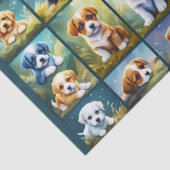 Schattigee puppy collage, baby honden, tissuepapier (Detail)
