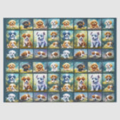 Schattigee puppy collage, baby honden, tissuepapier (Voorkant)