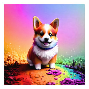 Schattigee Puppy Corgi Dog-36475 Foto Afdruk
