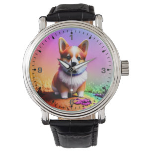 Schattigee Puppy Corgi Dog-36475 Horloge