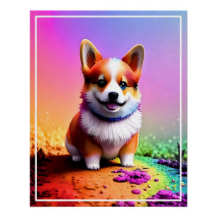 Schattigee Puppy Corgi Dog-36475 Perfect Poster