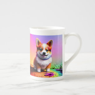 Schattigee Puppy Corgi Dog-36475 Porselein Kop