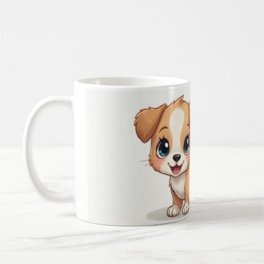 Schattigee puppy cup. koffiemok (Links)