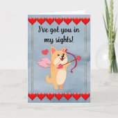 Schattigee Puppy Cupido Valentijnsdag Kaart (Voorkant)