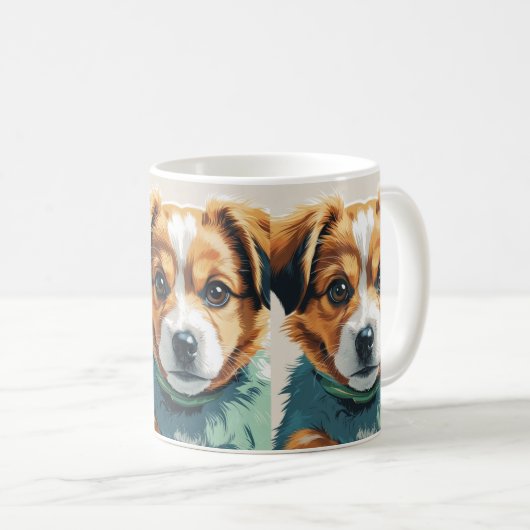 Schattigee Puppy Dog Art Mok - Schattige Pet Lover (Voorkant rechts)