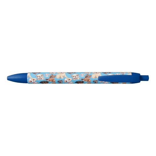Schattigee Puppy Dog Blue Pattern Pen (Achterkant)