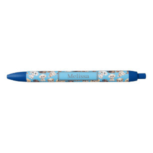 Schattigee Puppy Dog Blue Pattern Pen