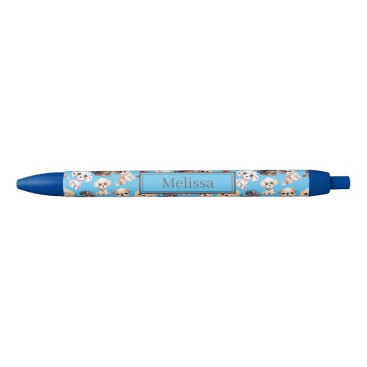 Schattigee Puppy Dog Blue Pattern Pen (Voorkant)
