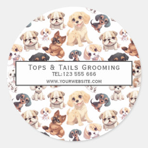 Schattigee Puppy Dog Business Ronde Sticker