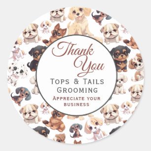 Schattigee Puppy Dog Business Ronde Sticker