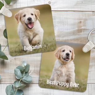 Schattigee Puppy Dog Custom Foto Gepersonaliseerde Sleutelhanger