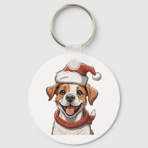 Schattigee Puppy Dog dragen Christmas Pet Classic Sleutelhanger