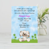 Schattigee Puppy Dog Girl's Baby shower Kaart (Staand voorkant)