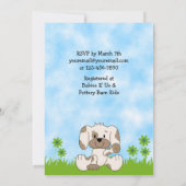 Schattigee Puppy Dog Girl's Baby shower Kaart (Achterkant)