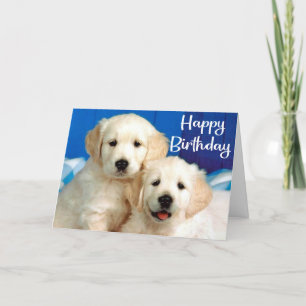 Schattigee Puppy Dog Golden Retriever Happy Birthd Kaart