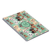 Schattigee Puppy Dog Groen Notitieboek (Rechterzijde)