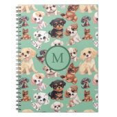 Schattigee Puppy Dog Groen Notitieboek (Voorkant)