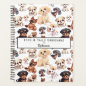 Schattigee Puppy Dog Grooming Business Planner (Voorkant)