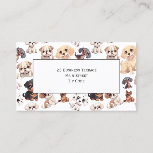 Schattigee Puppy Dog Grooming Visitekaartje (Achterkant)