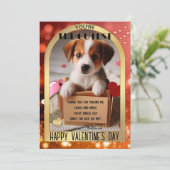 Schattigee Puppy Dog Happy Valentijnsdag Kaart (Staand voorkant)