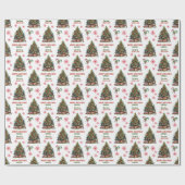 Schattigee Puppy Dog Kerstboom Kinder Cadeaupapier (Vlak)