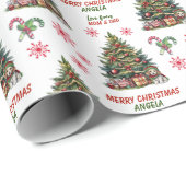 Schattigee Puppy Dog Kerstboom Kinder Cadeaupapier (Rol Hoek)