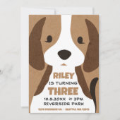 Schattigee Puppy Dog Kind Verjaardagsuitnodiging Kaart (Voorkant)