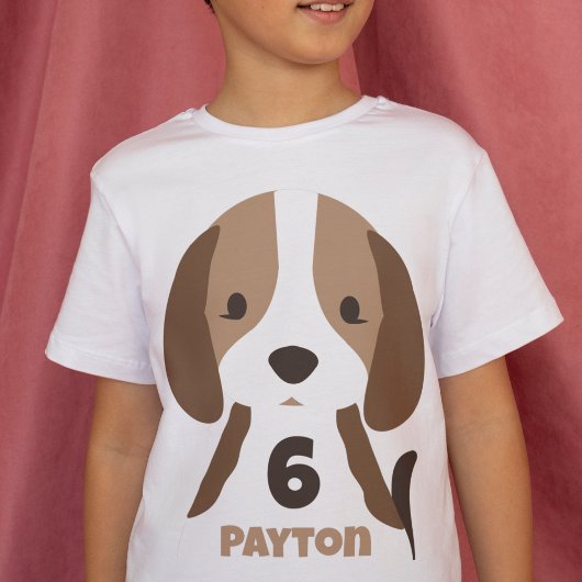 Schattigee Puppy Dog Leeftijd & Naam Kind T-shirt