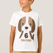 Schattigee Puppy Dog Leeftijd & Naam Kind T-shirt (Voorkant)