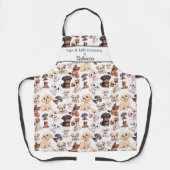 Schattigee Puppy Dog Pattern Business Schort (Voorkant)