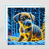 Schattigee Puppy Dog Spelen in Sneeuw Kerstmis (Voorkant / Achterkant)