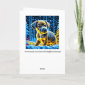Schattigee Puppy Dog Spelen in Sneeuw Kerstmis Kaart (Achterkant)