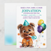 Schattigee Puppy Dog Verjaardagsfeestuitnodiging Kaart (Voorkant / Achterkant)