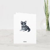 Schattigee Puppy Dog Waterverf Hallo Siberische Hu Kaart (Achterkant)
