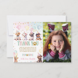 Schattigee Puppy Dogs Ballonnen Verjaardagsfeestfo Bedankkaart