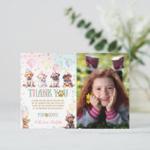 Schattigee Puppy Dogs Ballonnen Verjaardagsfeestfo Bedankkaart (Staand voorkant)