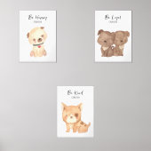 Schattigee Puppy Dogs Gepersonaliseerde Tekst Naam Muurkunst Sets (Voorkant)